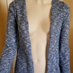 Charlotte Russe Blue & White Long Sleeve Cardigan